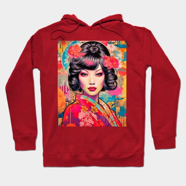 The Asian American Pop Street Mosaic Hoodie by Unboxed Mind of J.A.Y LLC 